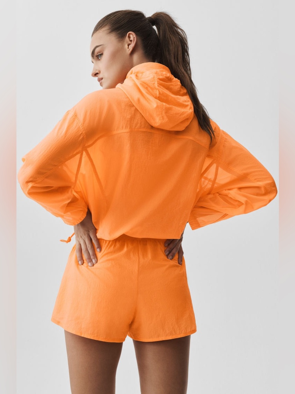Alo Yoga | 1/4 Zip Crop Go Time Pullover | Satsuma Breeze | Size Small - Picture 3 of 6